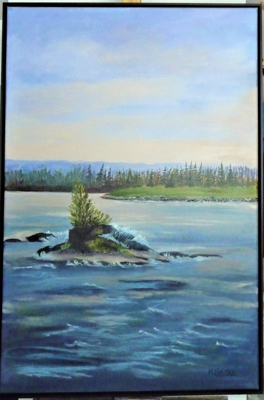 Acrylic on canvas, framed size 37" x35", DEFYING THE ELEMENTS, $525, by msmiskocreations.com
msmisko@yahoo.ca
